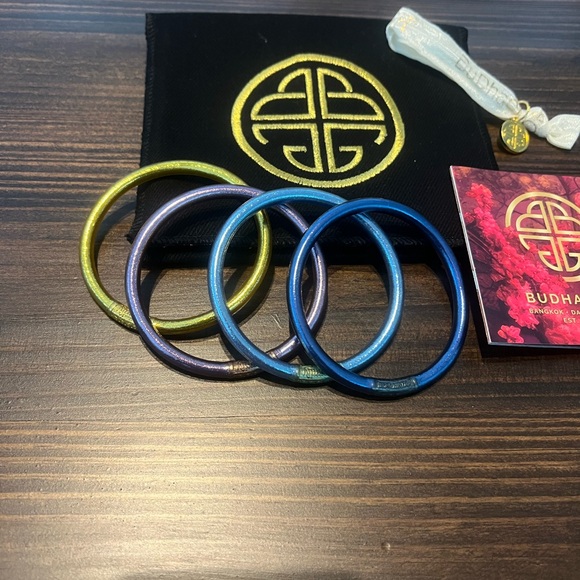 New! BudhaGirl Multi Color All Weather Bangles Bracelets Medium - Picture 2 of 15